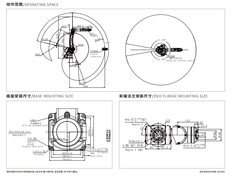 機器人動作范圍