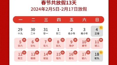 瑞龍呈祥，新年新禧丨靈科超聲波2024年春節<i style='color:red'>放假通知</i>